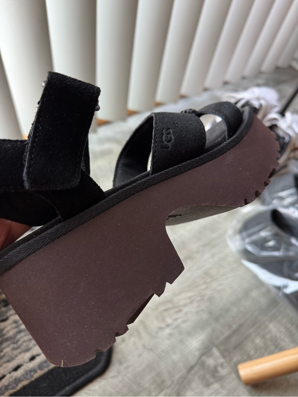 UGG New Heights Ankle Strap Heeled Platform Sandals - Picture 3 of 12